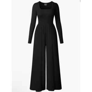 OQQ Wide Leg Jumpsuit Size XL - Black